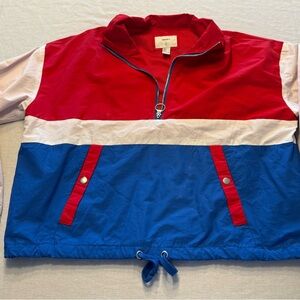 Forever 21 Tricolor Windbreaker - Red, White, Blue